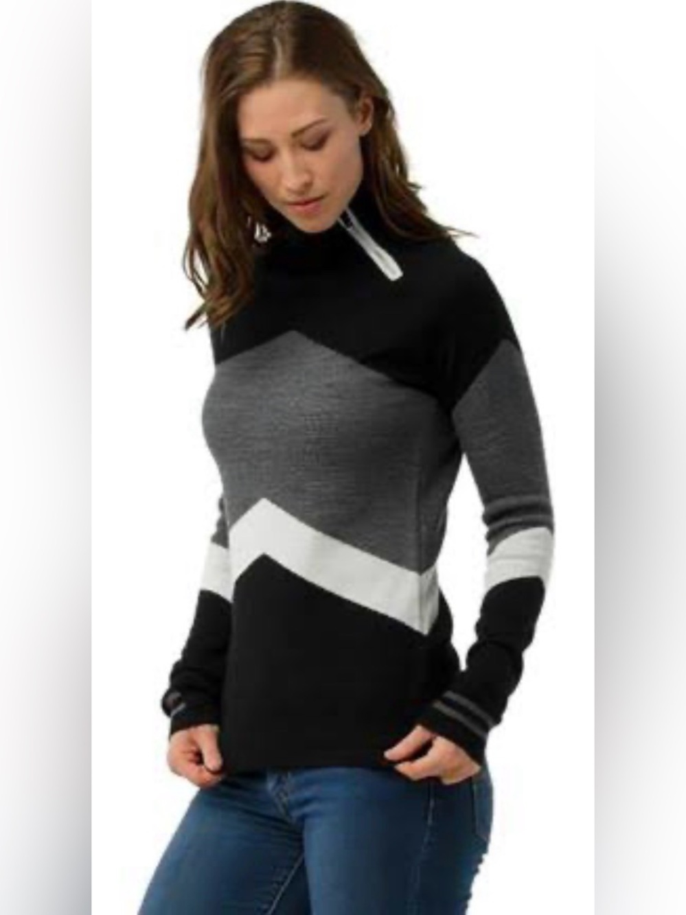 Smartwool Dacono Ski Funnel Neck Sweater Women’s XL Merino Wool NWT